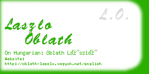 laszlo oblath business card